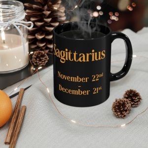 black sagittarius mug 