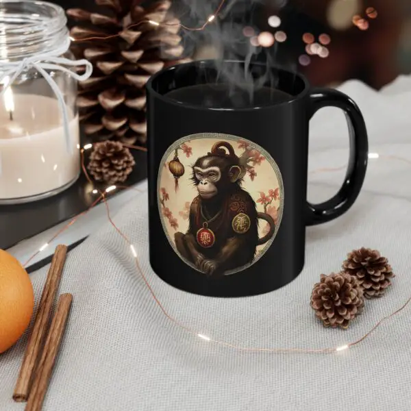 Black Aries Monkey Mug - Image 5