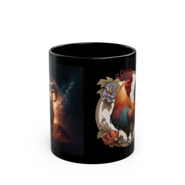 Black Aries Rooster Mug - Image 2