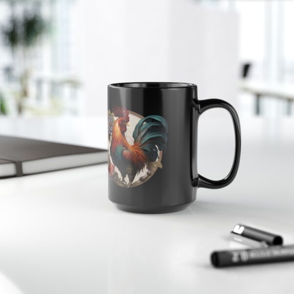 Black Aries Rooster Mug - Image 7