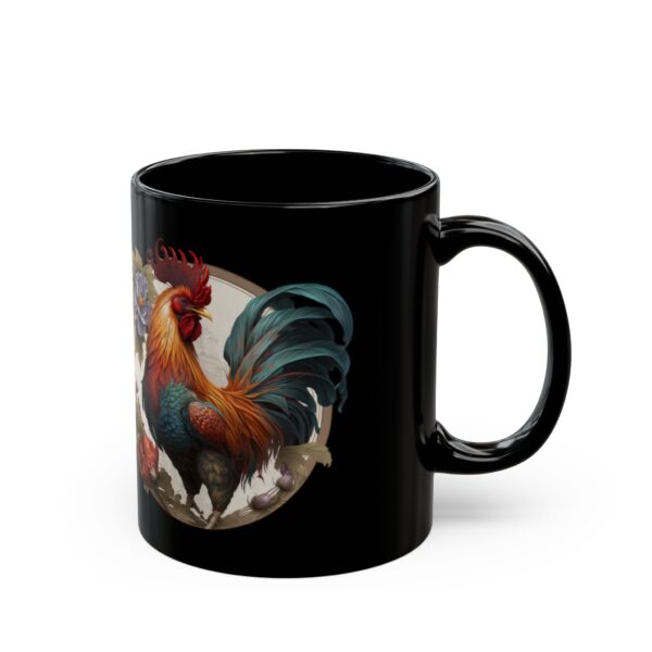 Black Aries Rooster Mug - Image 3