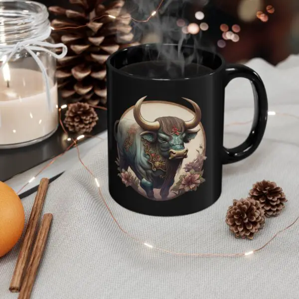 Black Aries Ox Mug - Image 5