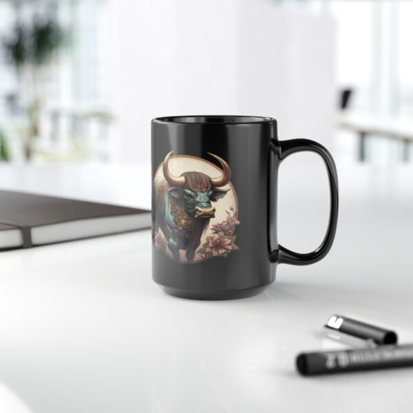 Black Pisces Ox Mug - Image 6