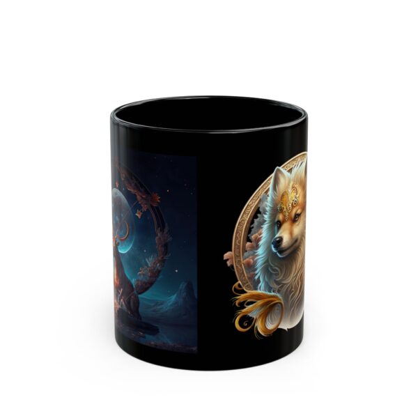 Black Sagittarius Dog Mug - Image 2