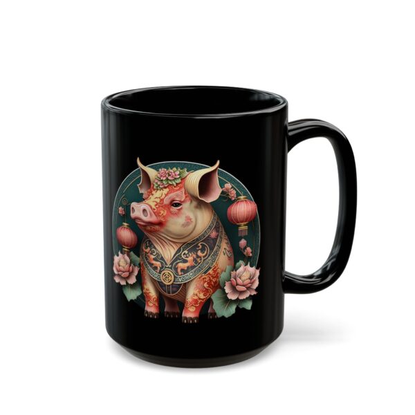 Black Pisces Pig Mug - Image 5