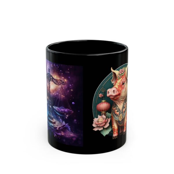 Black Libra Pig Mug - Image 2