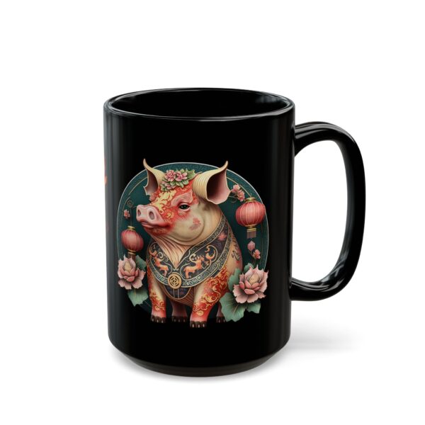 Black Leo Pig Mug - Image 5