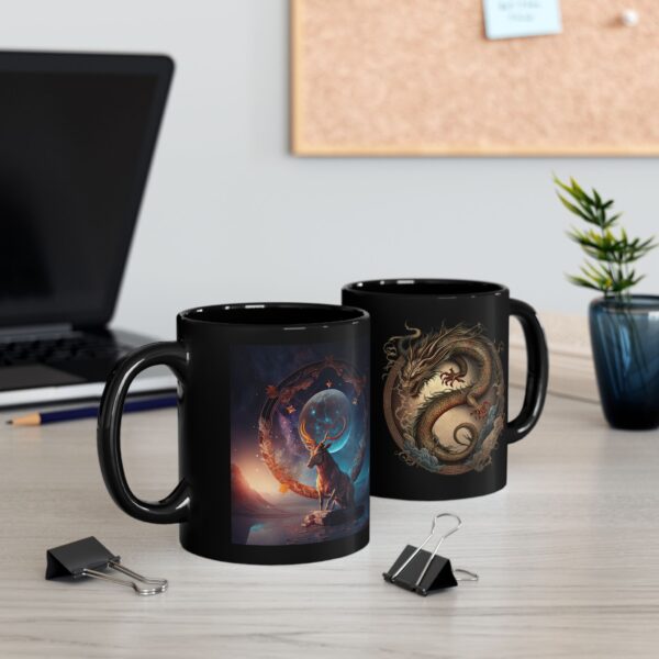 Black Sagittarius Dragon Mug