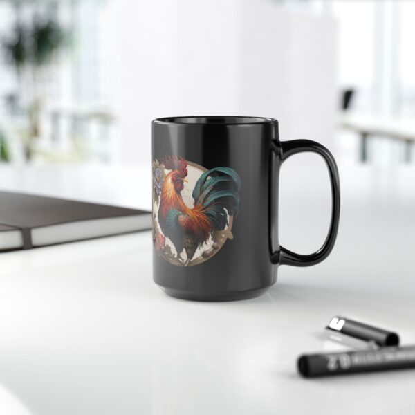 Black Pisces Rooster Mug - Image 6