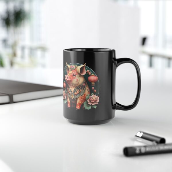 Black Libra Pig Mug - Image 6