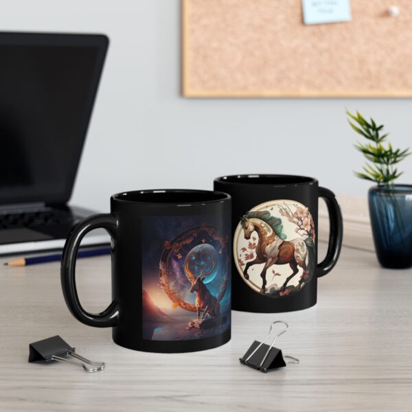 Black Sagittarius Horse Mug