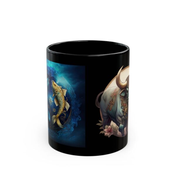 Black Pisces Ox Mug - Image 2