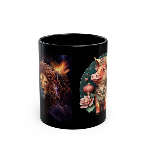 Black Leo Pig Mug - Image 2