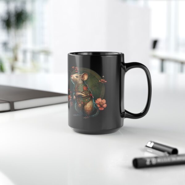 Black Gemini Rat Mug - Image 7