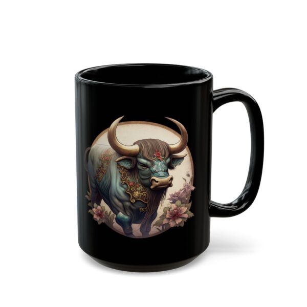 Black Pisces Ox Mug - Image 5