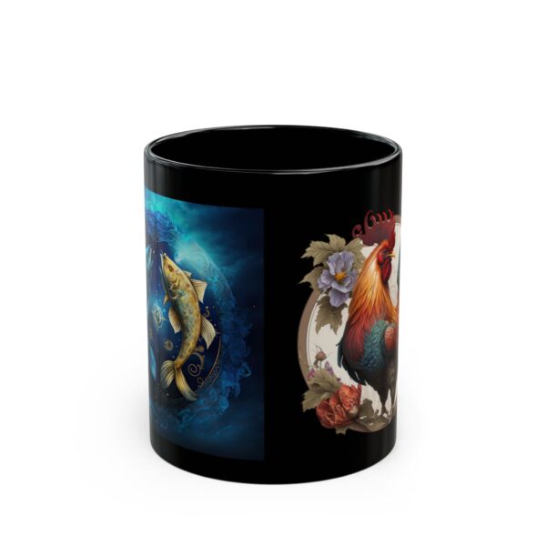 Black Pisces Rooster Mug - Image 2