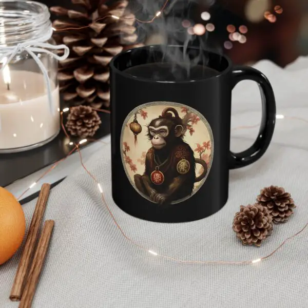 Black Capricorn Monkey Mug - Image 5