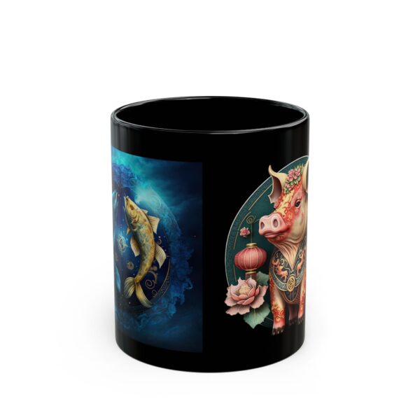 Black Pisces Pig Mug - Image 2